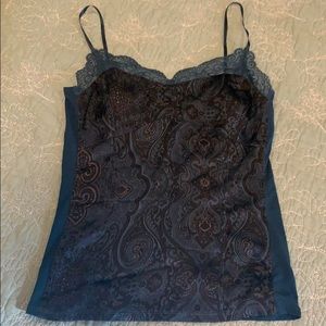Ann Taylor cami navy blue silk Small